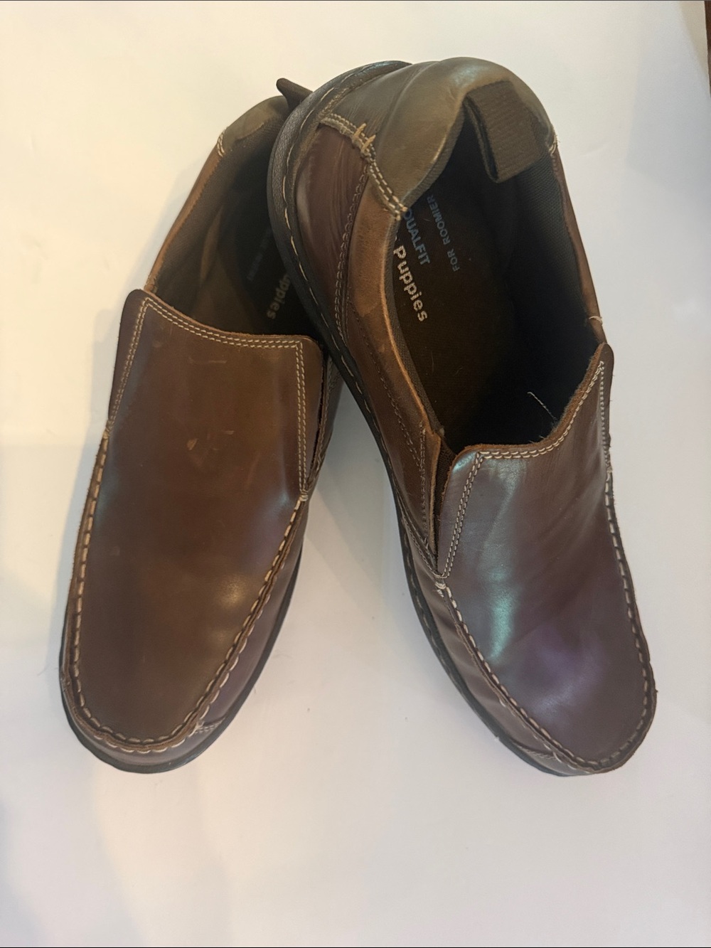 Hush Puppies Men’s Dark Brown Leather Slip-On Loafers